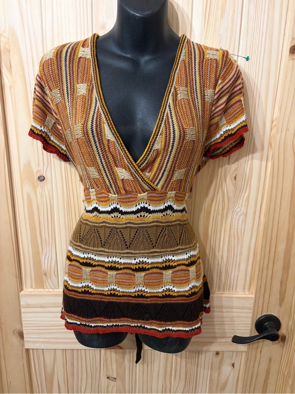 Vintage Demanding By Say What Babydoll Loose Knit Blouse Top Festival BoHo Y2K